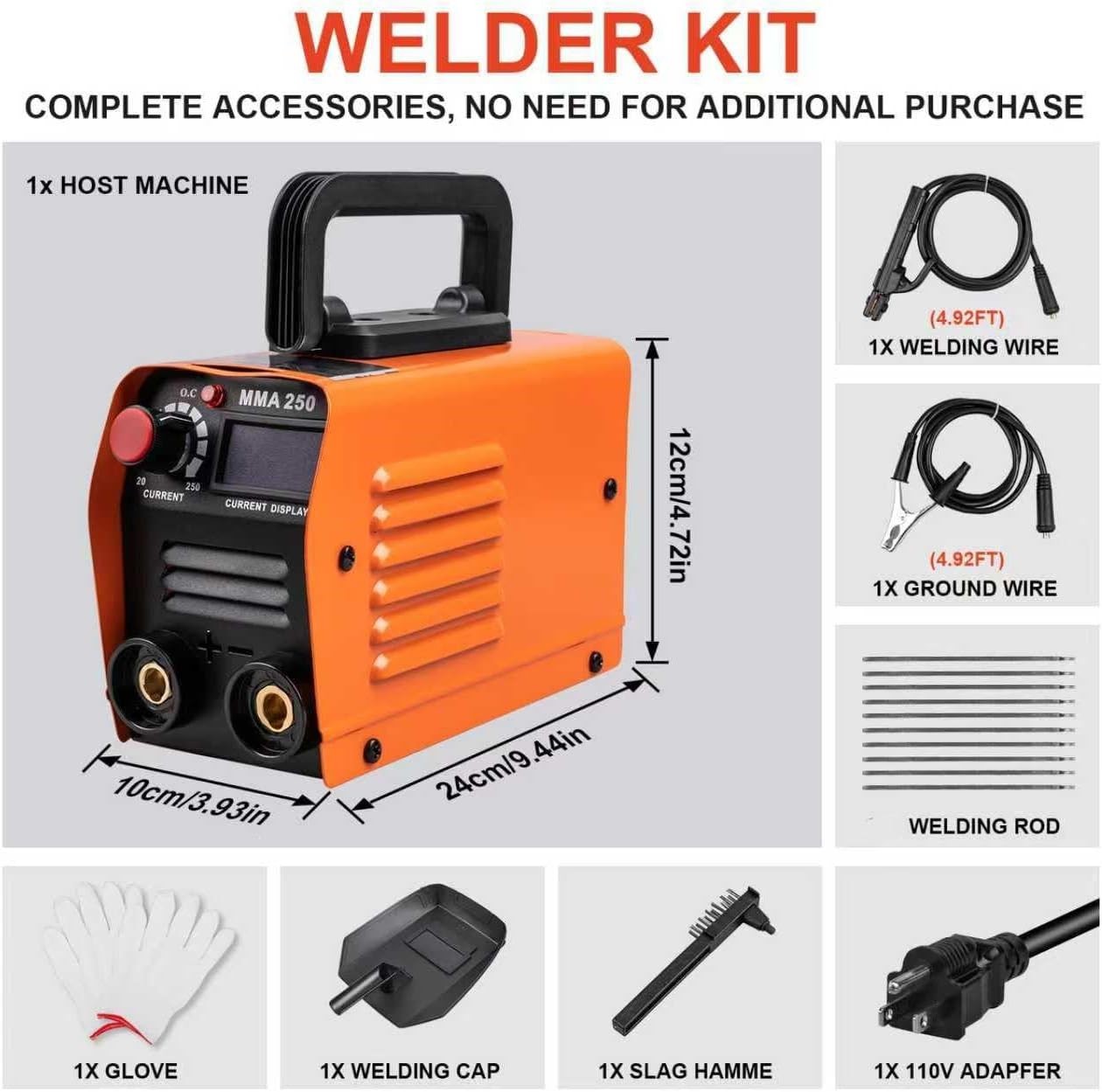 Mini Welding Machine Upgraded Welder Machine 110V Portable Stick Welder MMA-250A
