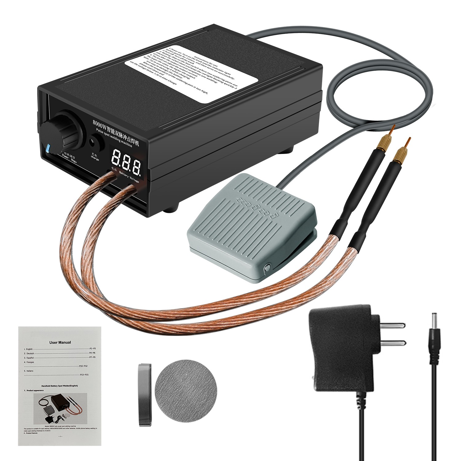 For 18650 Li-ion Battery Pack 8000W Mini Spot Welder Nickel Strip Welding Tool #