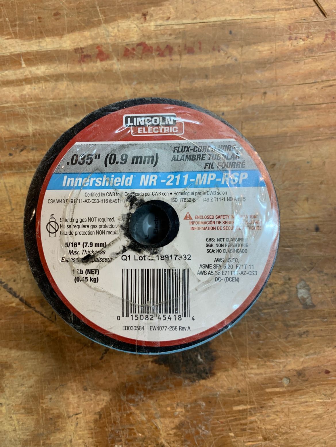 ED030584 MIG Inner Shield Flux Core Welding Wire, .035, NR-21, 1 Lb Spool