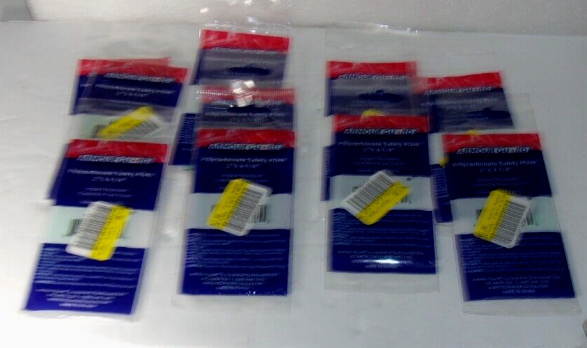 Armour Guard AGL2SP 2”x4-1/4” Polycarbonate Safety Plates New (10 Pcs)