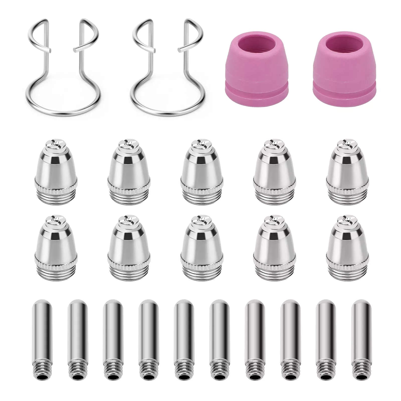 24PCS New Nozzles/Electrodes Plasma Cutter Torch Consumables Complete Kit