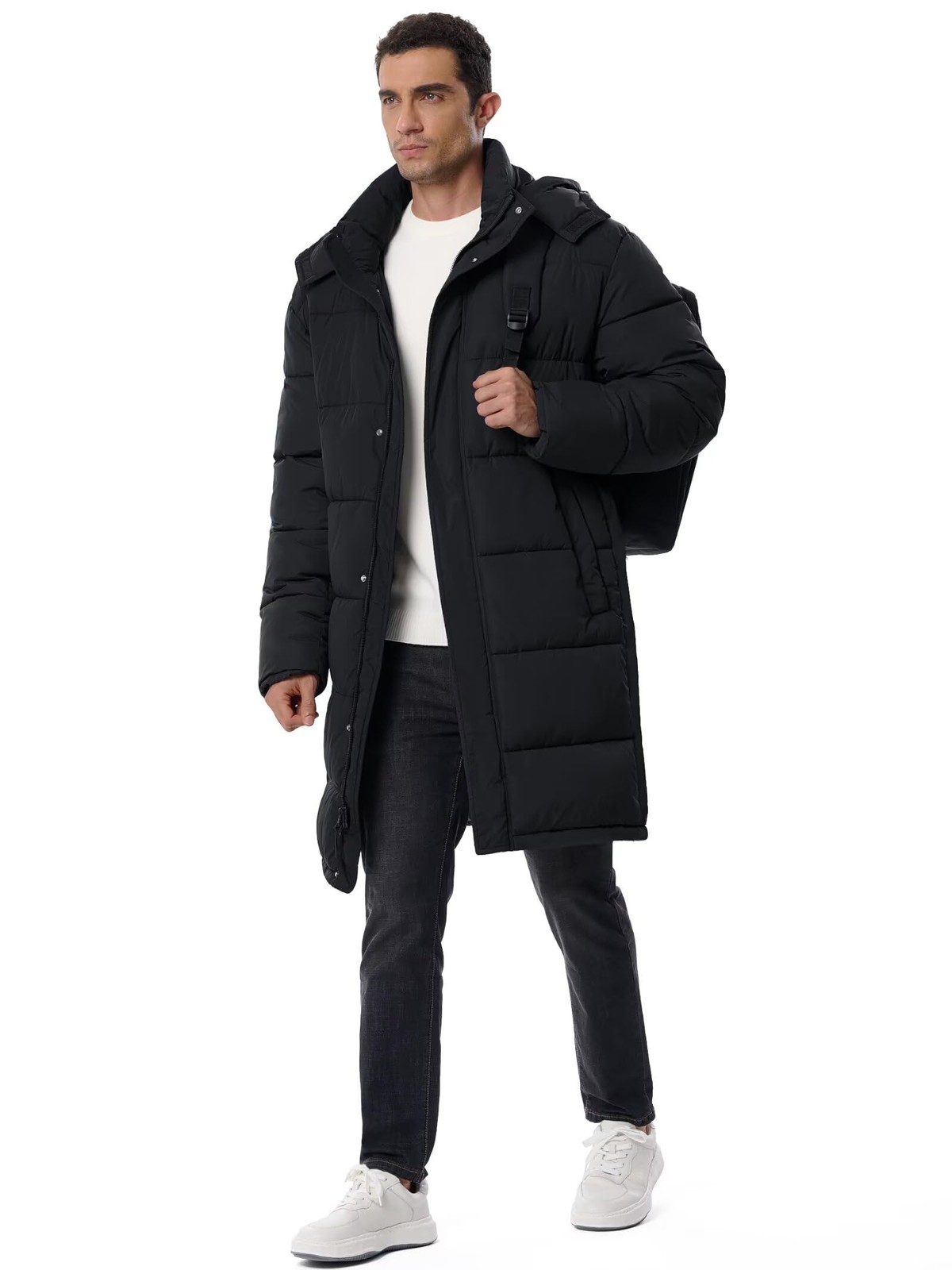 UIQUR Men’s Lightweight Long Winter Puffer Coat Water-Resistant Insulated