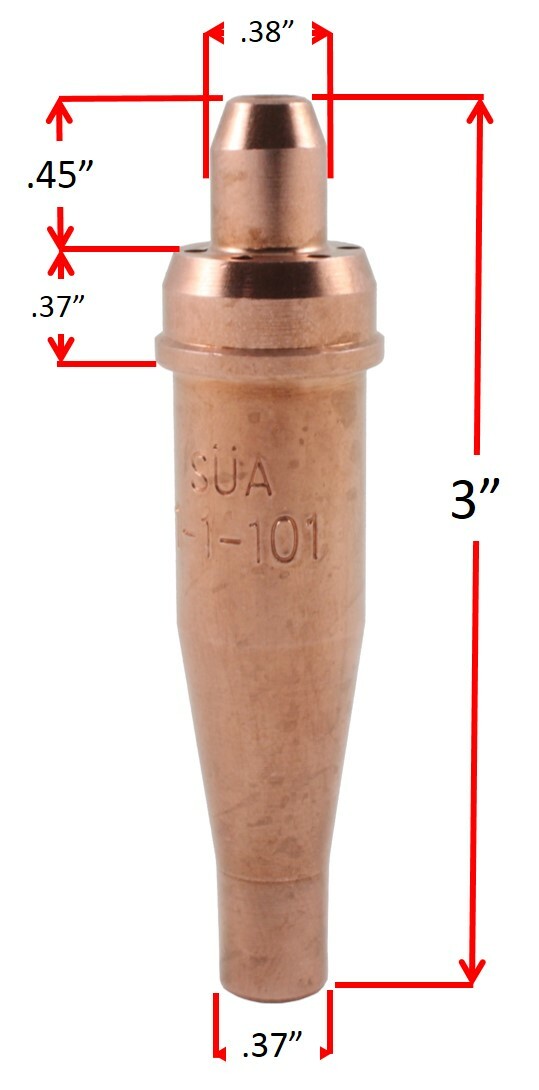 SÜA – 1-101 Acetylene Cutting Tips replacement for Victor, BIG TIPS, All Sizes