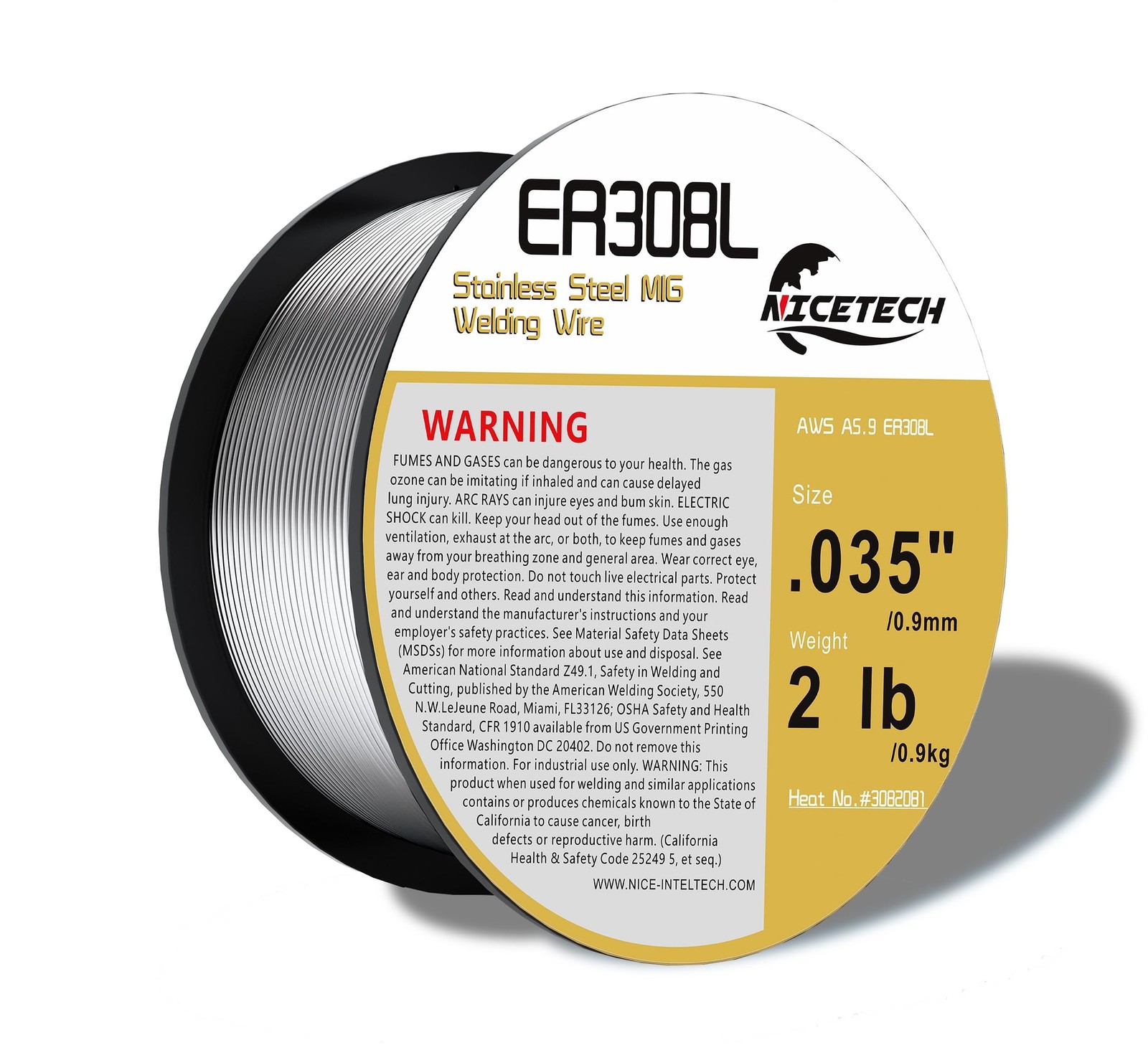 ER308L Stainless Steel MIG Welding Wire .035-Diameter, 2 Pounds Spool, Silver…