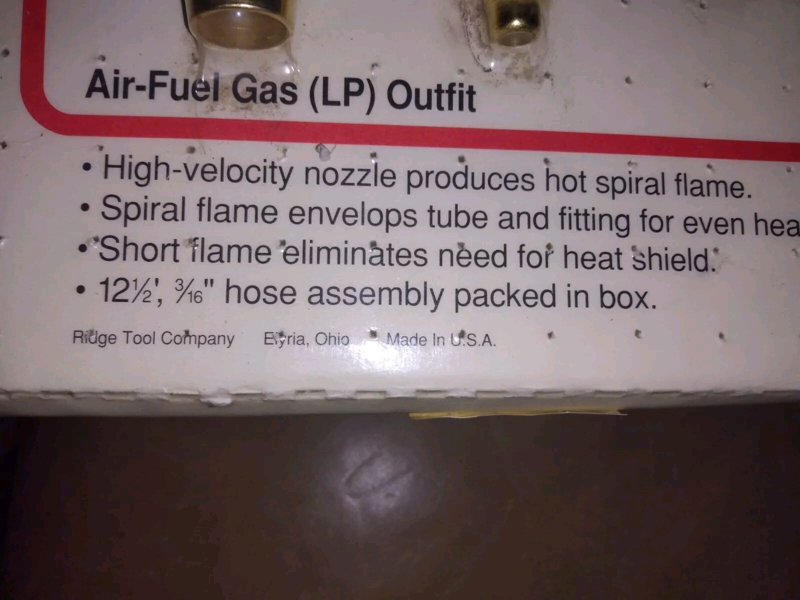 RIDGID AIR-FUEL GAS LP OUTFIT SPIRAL FLAME CUTTING TORCH MODEL 71 w/ 12.5′ HOSE