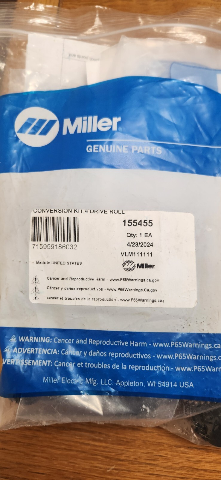 Miller 155455 Conversion Kit 4 Drive Roll