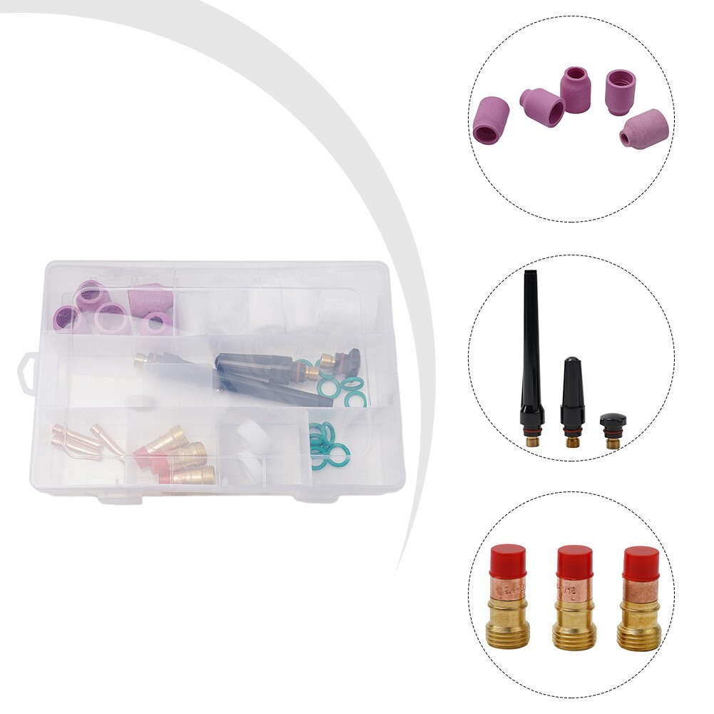 31PCS For WP-17/18/26 TIG Welding Torch Gas Lens #12 Glass Cup Kit Parts