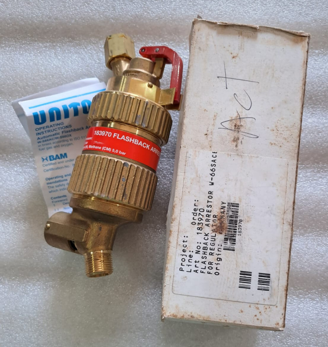 Unitor 183970 Flashback Arrestor W-66S Acetylene