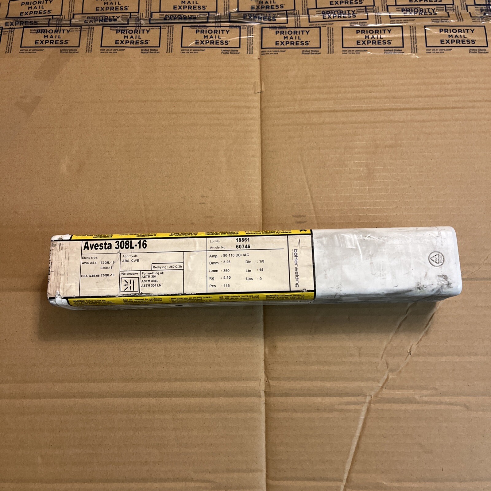 Avesta 308L-16 Stainless Steel 1/8” Rod Welding Electrodes
