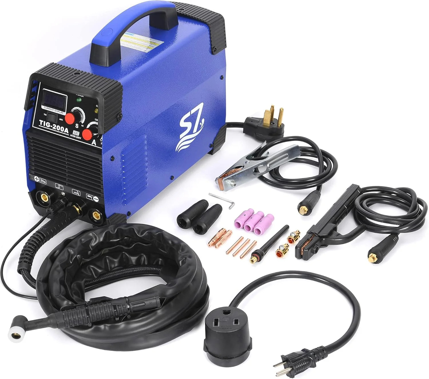 S7 200A HF Start TIG Welder, DC TIG and Stick Welder, 110V/220V Dual Voltage Por