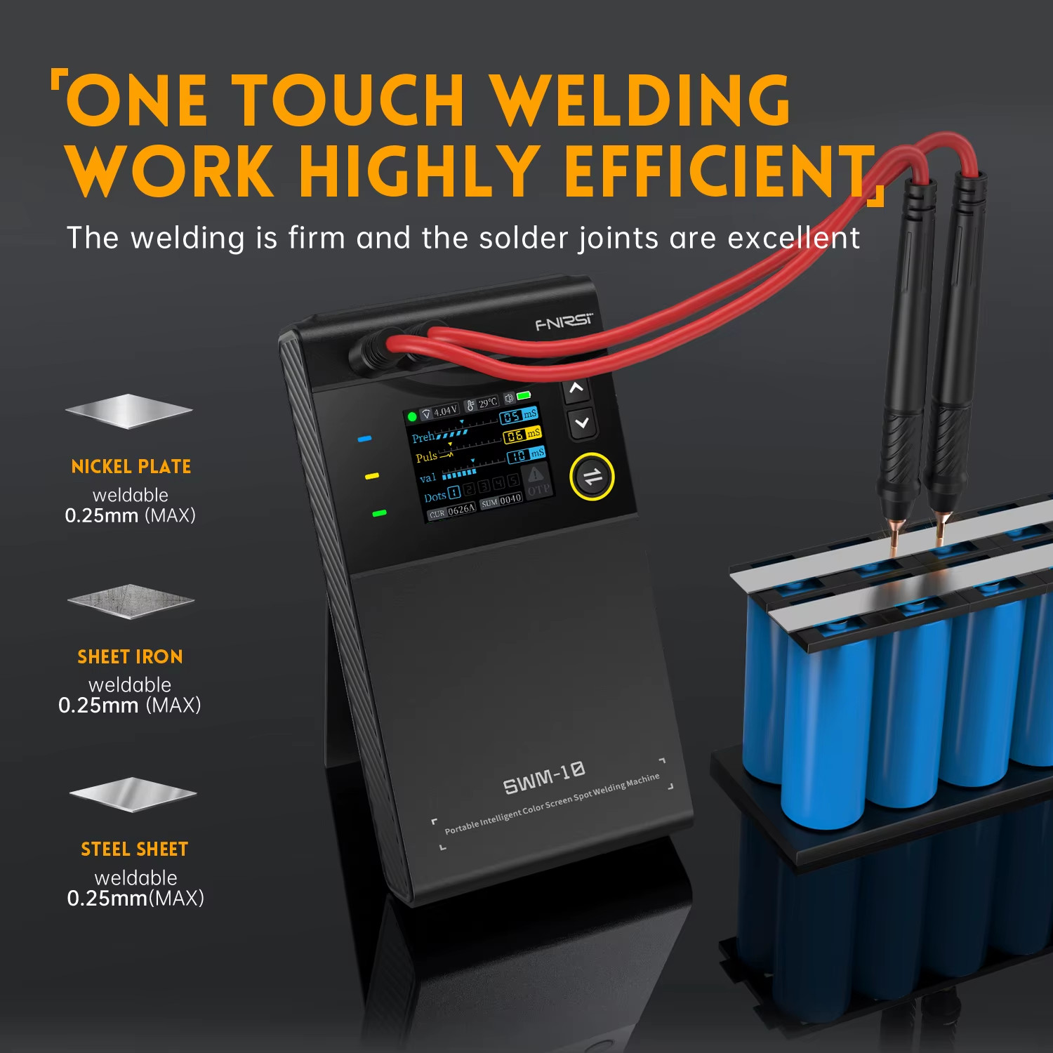 SWM-10 spot welder, 18650 battery assembly, up to 0.25mm, 5000mAh