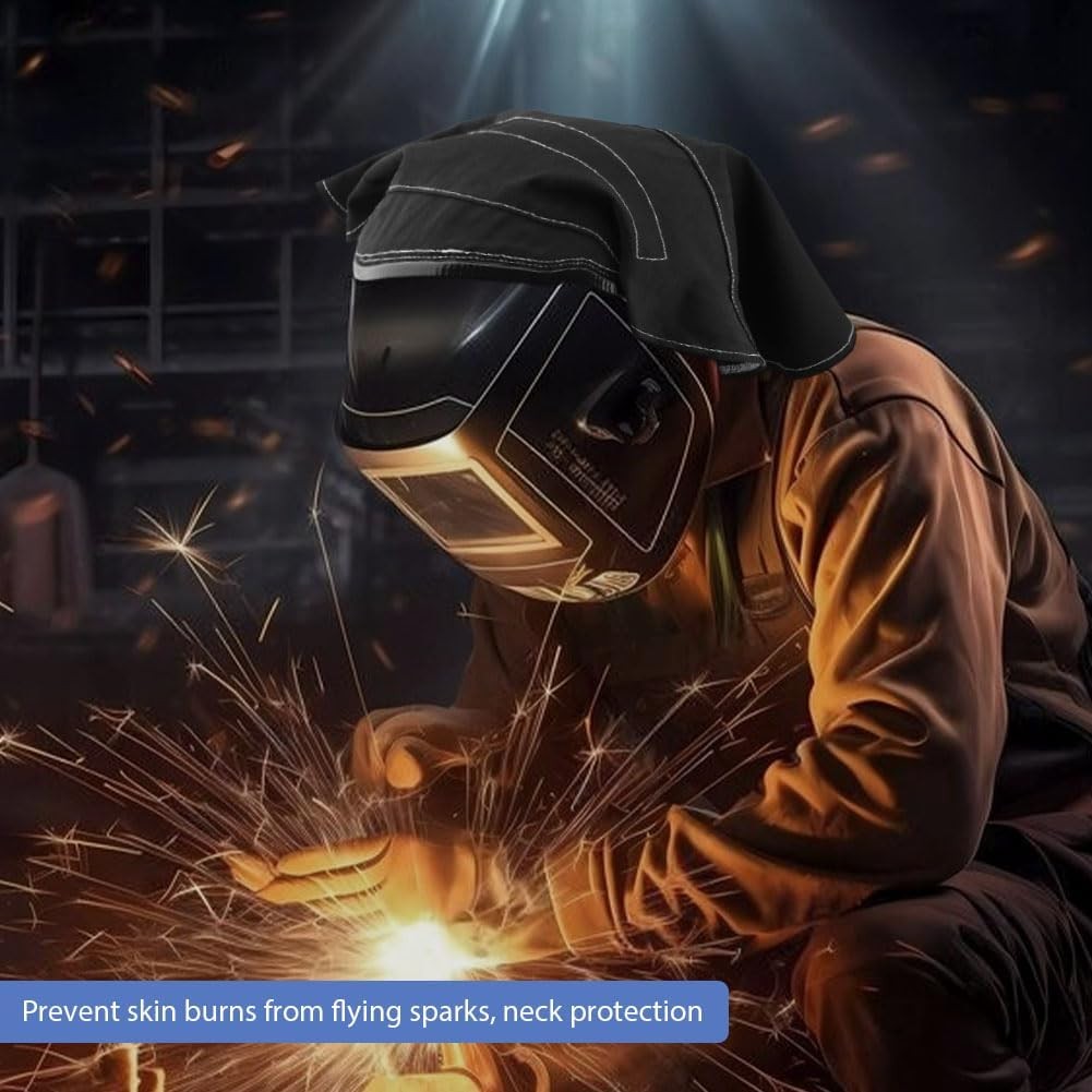 Welding Helmet Cover Fireproof Extended Head Wrap Full Protection Hood Black