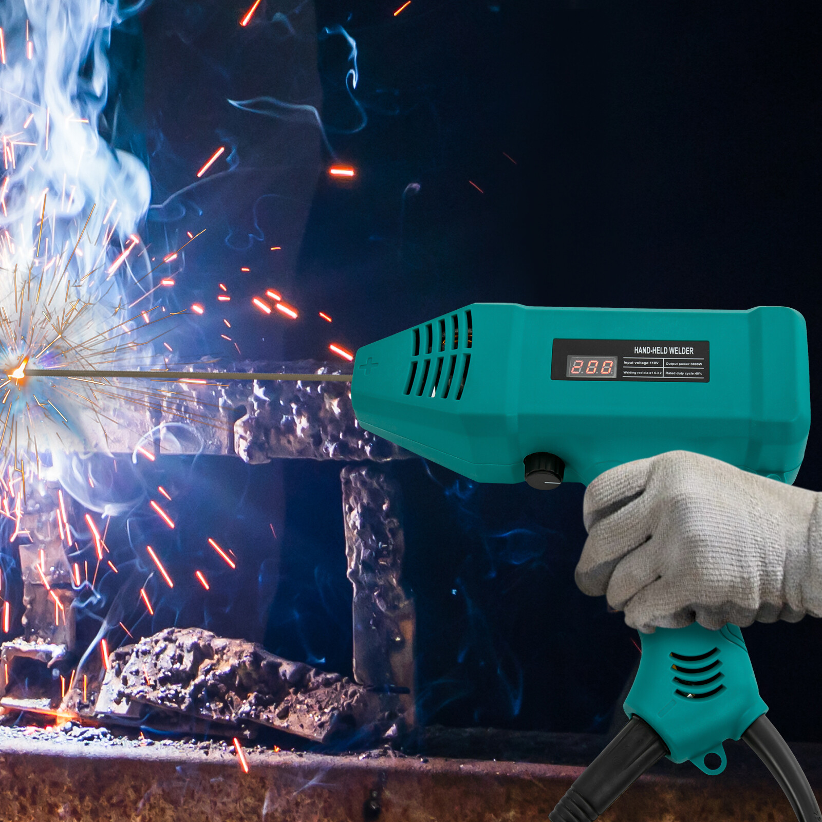 110V 3000W Electric Welder Hand Held Welding Machine Kit Digital Arc Welder Tool
