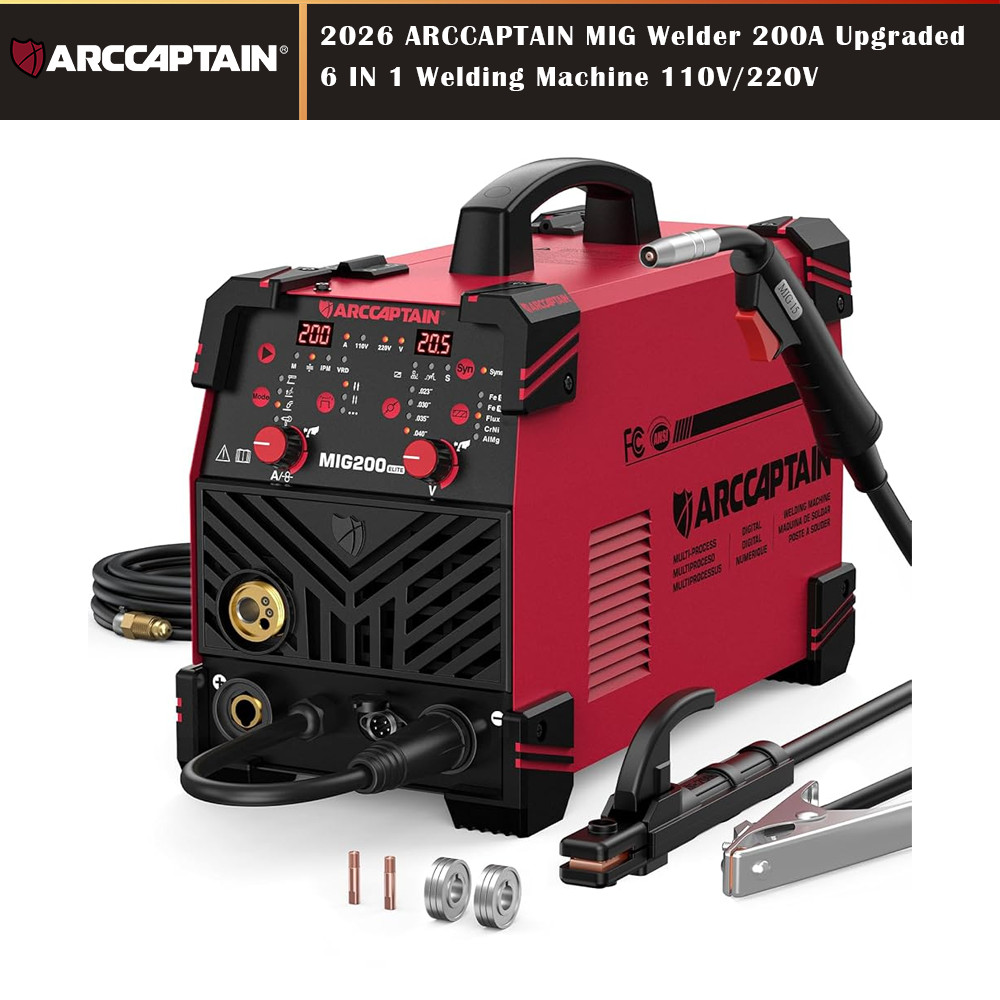2026 ARCCAPTAIN MIG Welder 200A Upgraded 6 IN 1 Welding Machine 110V/220V