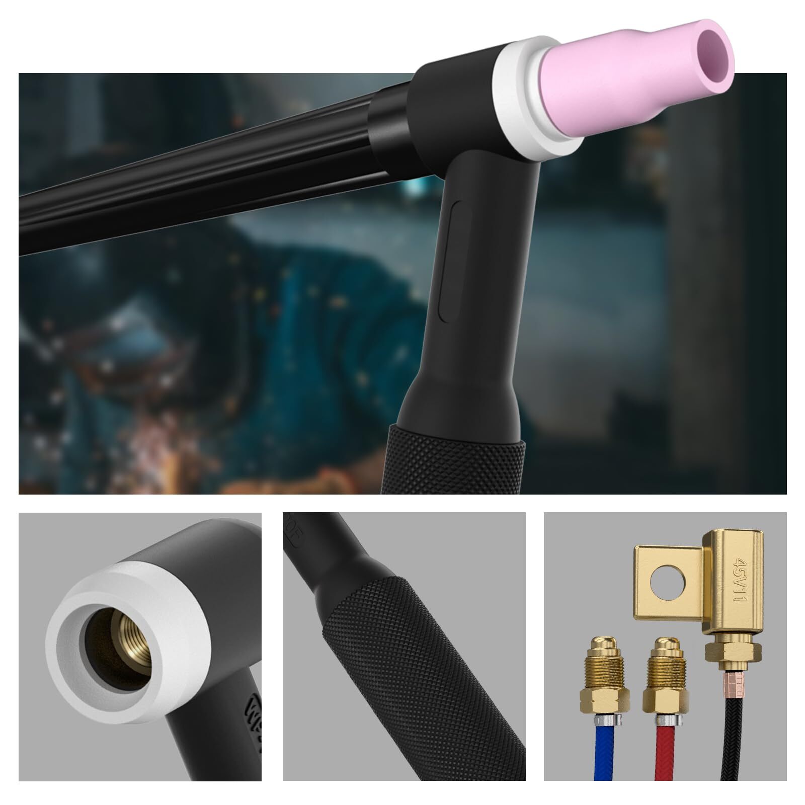 Tig Welding Torch Wp20f Flexible Head Watercooled 250amp Welding Torch 25ft Cabl