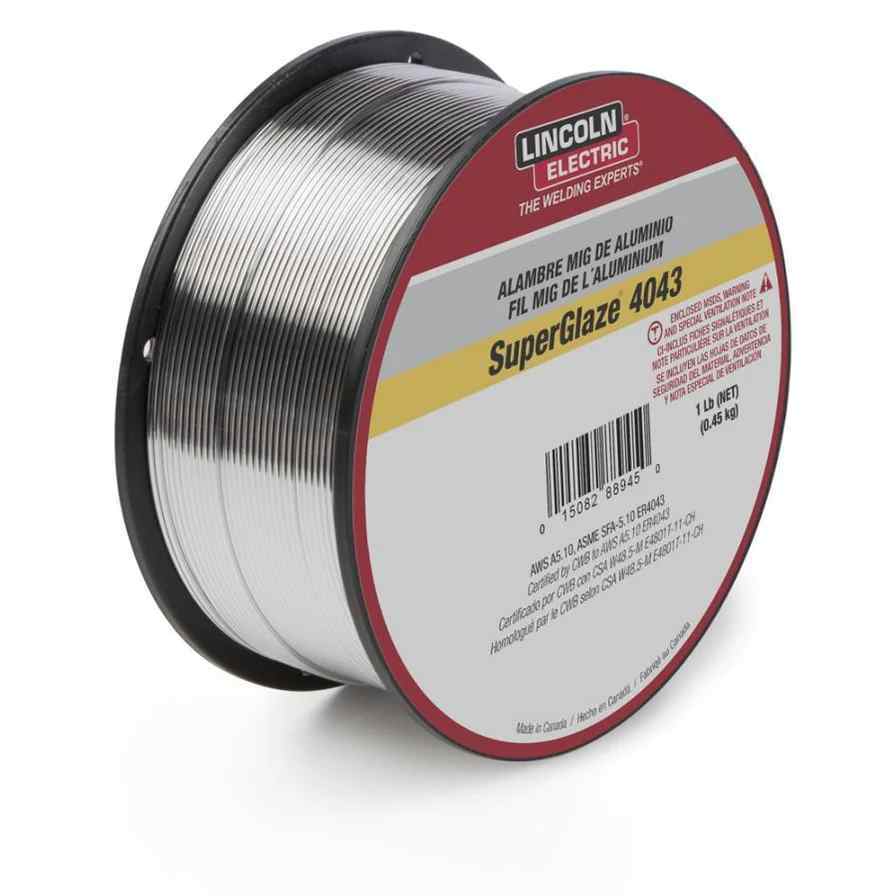 Lincoln Superglaze 4043 Aluminum Solid MIG Welding Wire .030 – 1 lb. ED030307