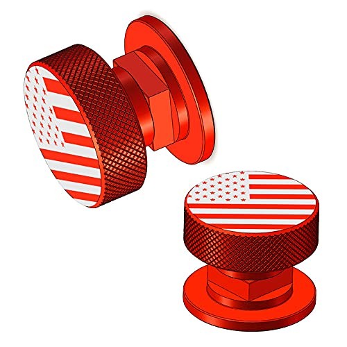 Welding Hood Helmet Pipeliner Fasteners-1Pair USA Flag Pattern Aluminum Red