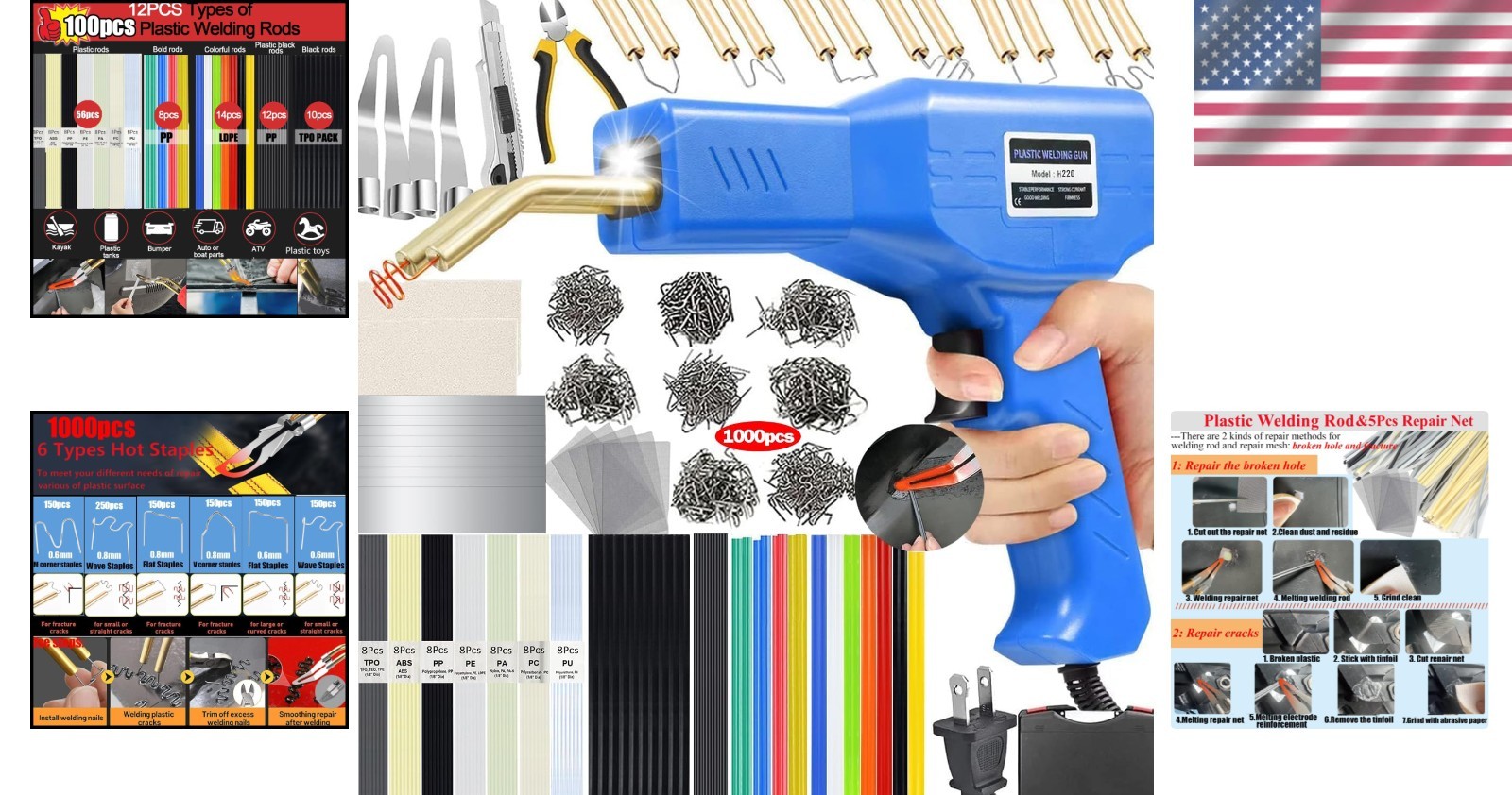 Upgraded 220W Plastic Welder Kit Blue