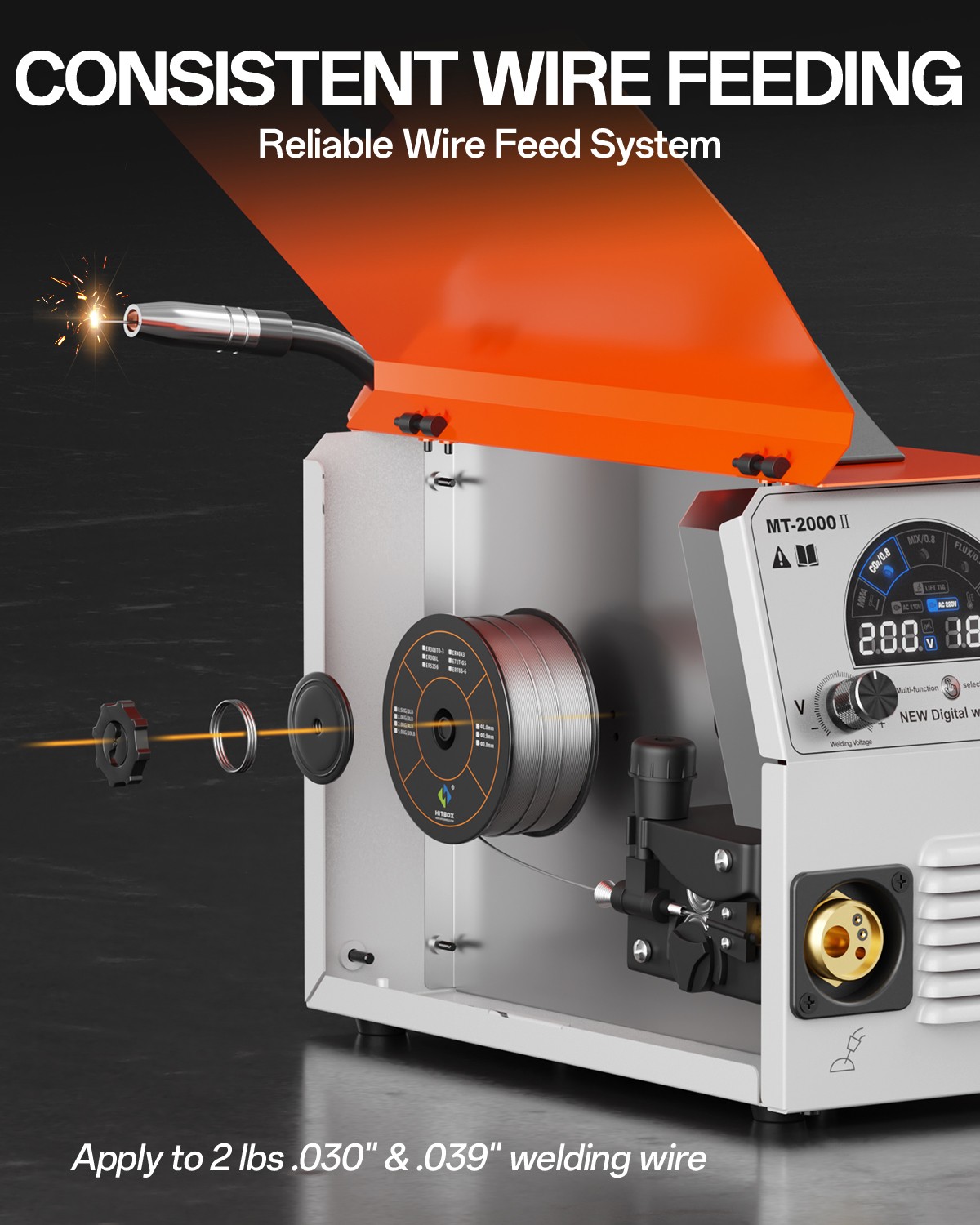 HITBOX 4-IN-1 200A 110V/220V MIG Gas/Gasless/MMA/TIG &TIG Torch Welder Set DIY