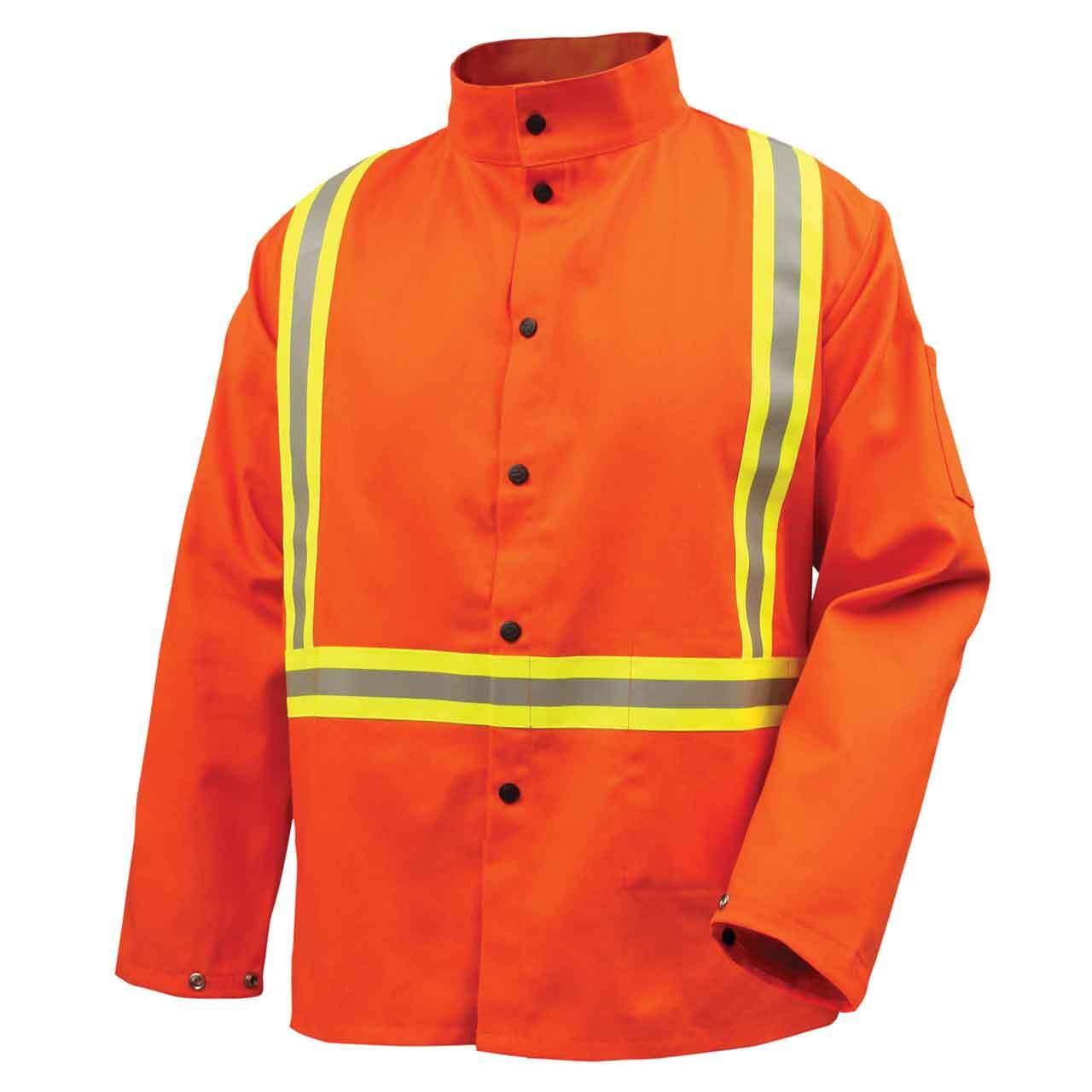 Black Stallion JF1010 Welding Jacket with FR Reflective Tape, Orange, 3X-Large