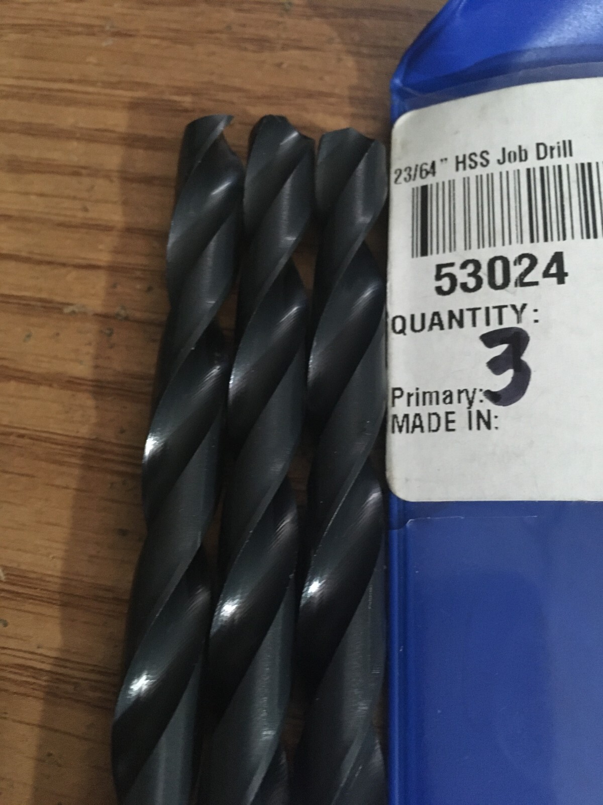 (3) 23/64″ HSS 118° Black Oxide Finish FMT® Jobber Drill Bit