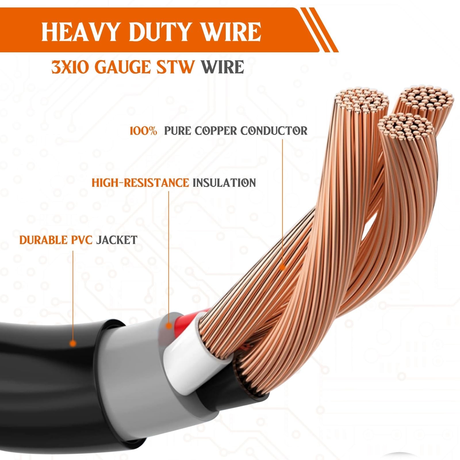1ft NEMA 14-30P to 6-50R Welder Adapter Cord, 30A Male to 50A Female Power Cable