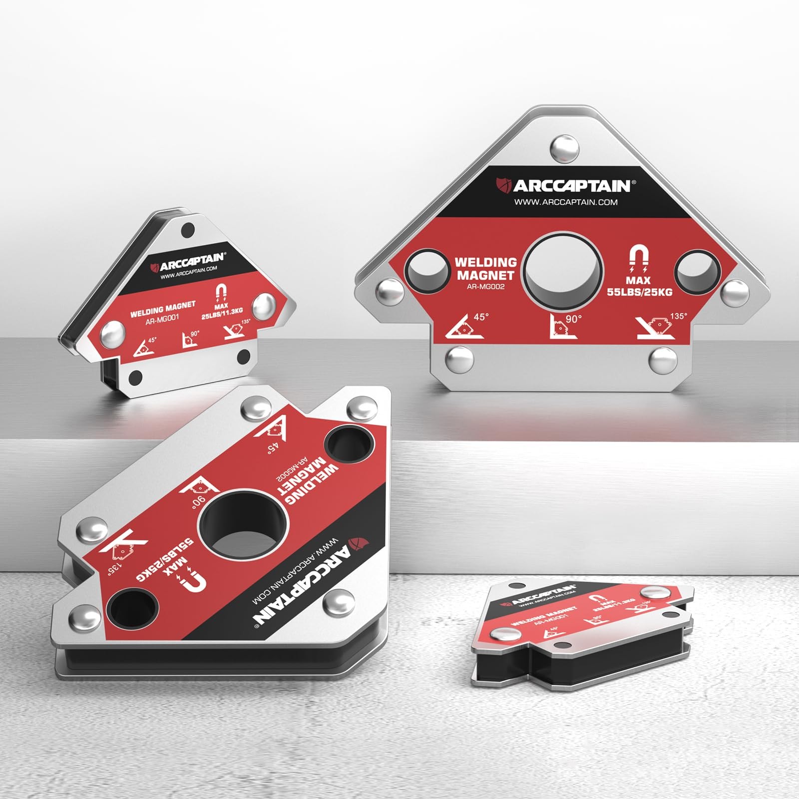 ARCCAPTAIN Arrow Welding Magnets 25lbs&55lbs Strong Hold Magnetic Welding Holder