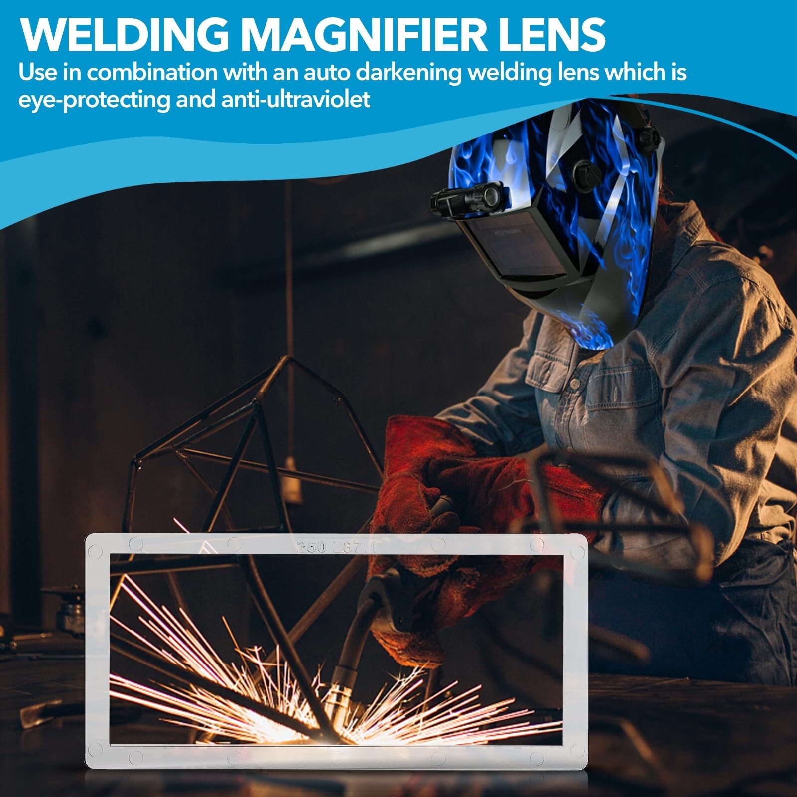 TRQWH 3/Pack Cheater Lens for Welding Helmet 2.5 Diopter Magnifying