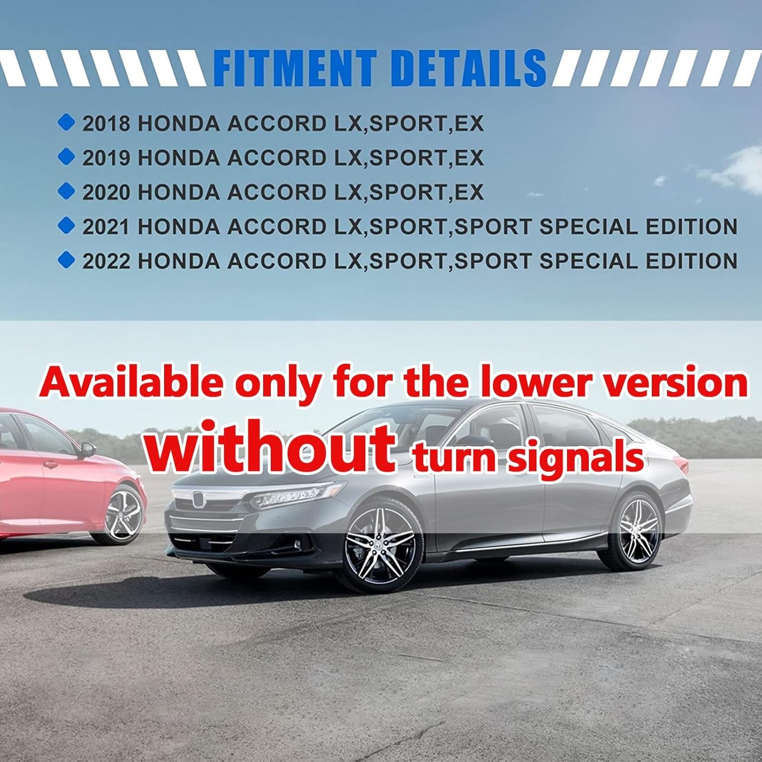 1Pair Black Side Mirror Cover Cap Housing Compatible with Honda Accord 2018 2019