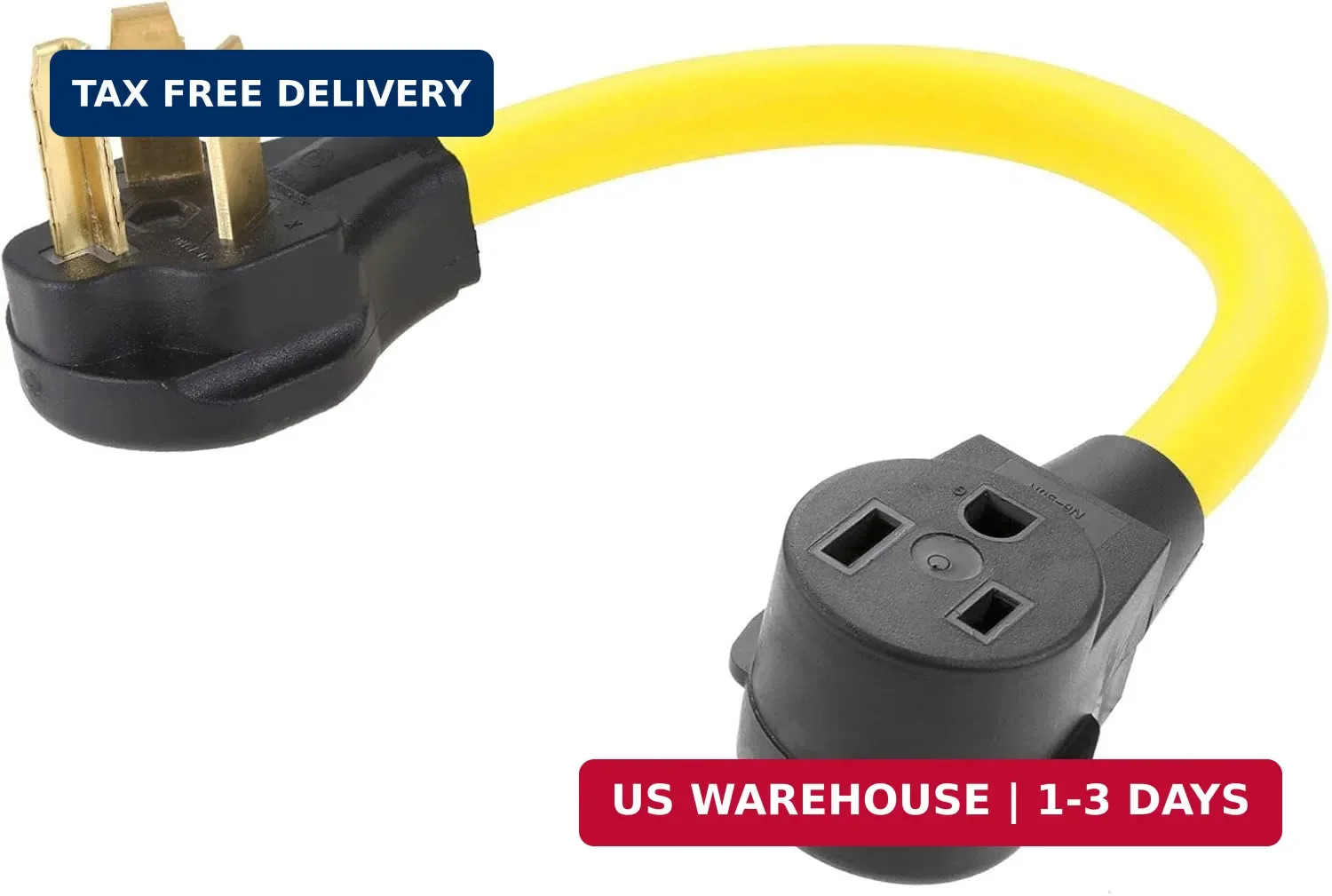 NEMA 10-30P to 6-50R Welder Adapter Cord, 1.5FT 30 Amp Dryer Male Plug to 50 Amp