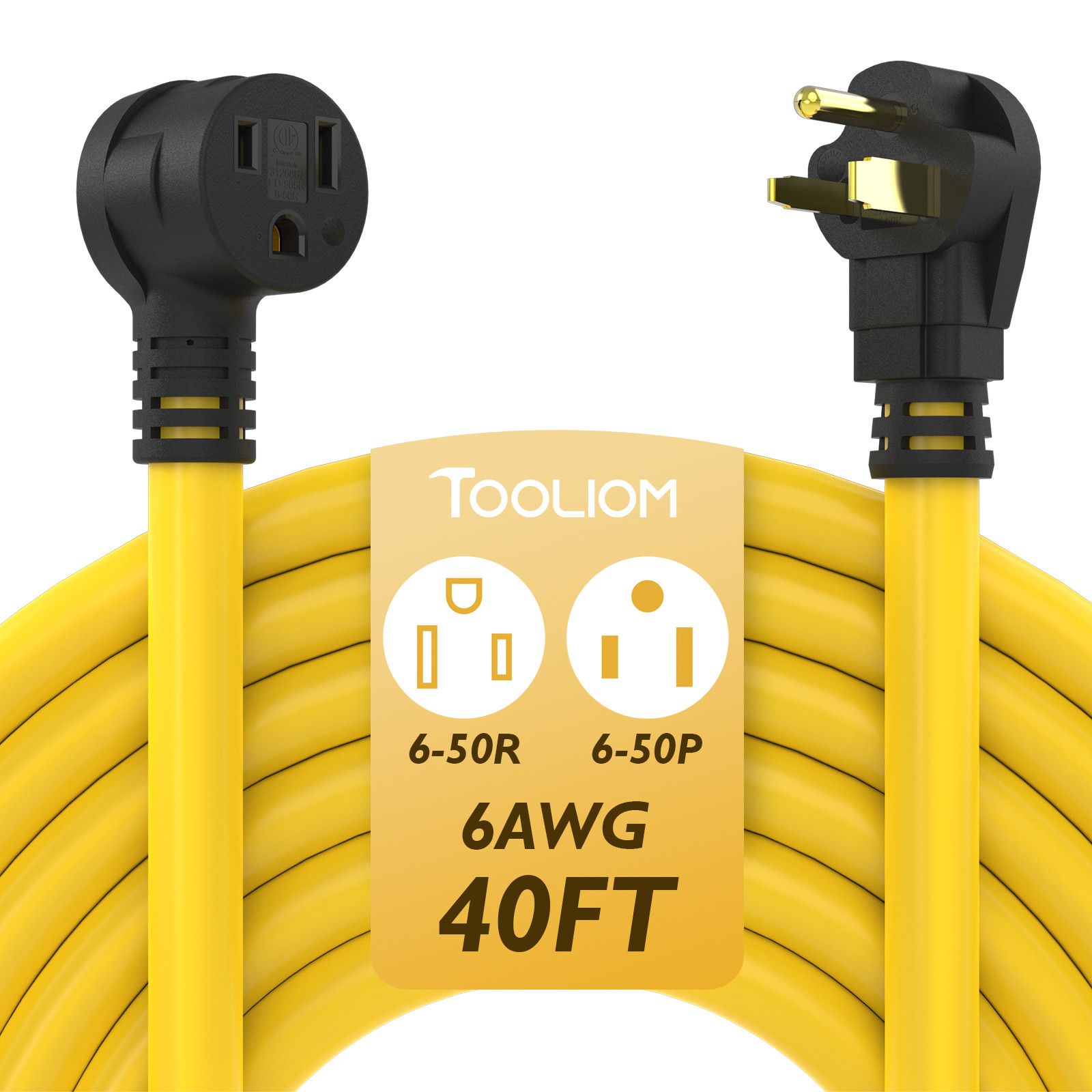 6AWG 40FT Welder Extension Cord for Welding Machines with ETL Approved