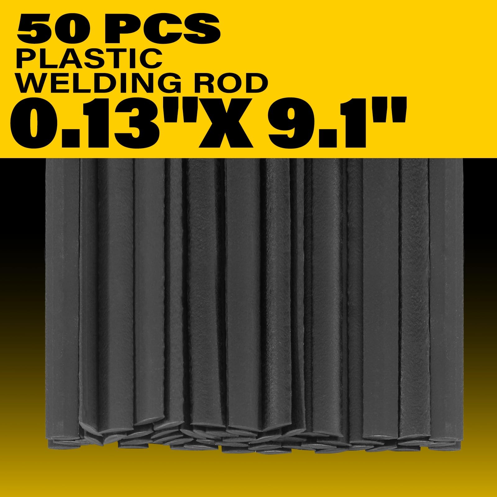 50 pcs Black Plastic Welding Rods for Repairing Plastic Bumpers,Kayaks,TPO TE…