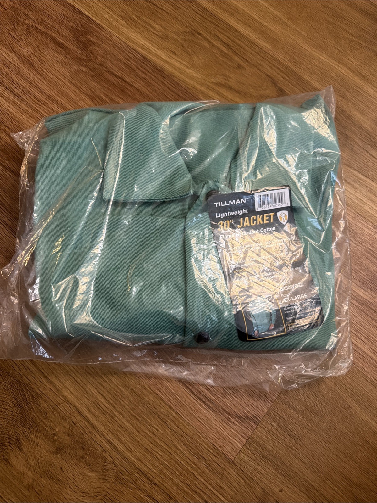 Tillman 6230WC 30″ 12 oz. Green Whipcord FR Cotton Welding Jacket 2X-Large