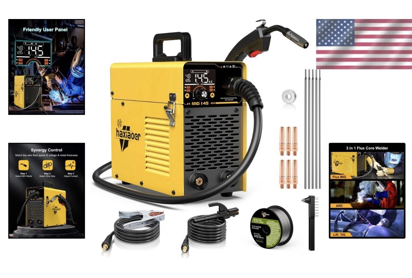 Haxiaoer 145A MIG Welder – Advanced IGBT Inverter for Beginners & Professionals
