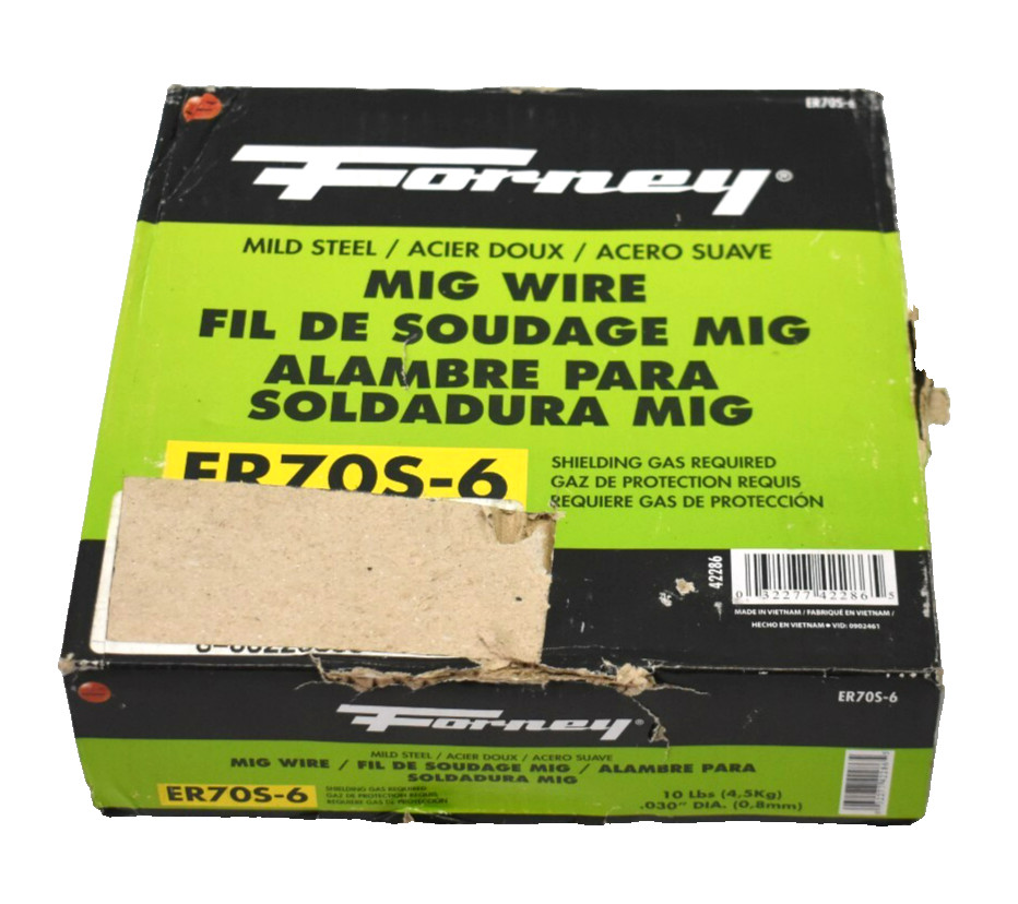 Forney Mild Steel MIG Welding Wire Spool 10 lb 70000 PSI ER70S-6 .03″ Thick