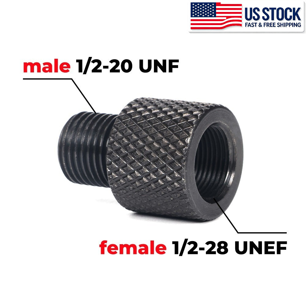 Male 1/2-20 Unf to Female 1/2-28 Unef Threaded Adapter Steel