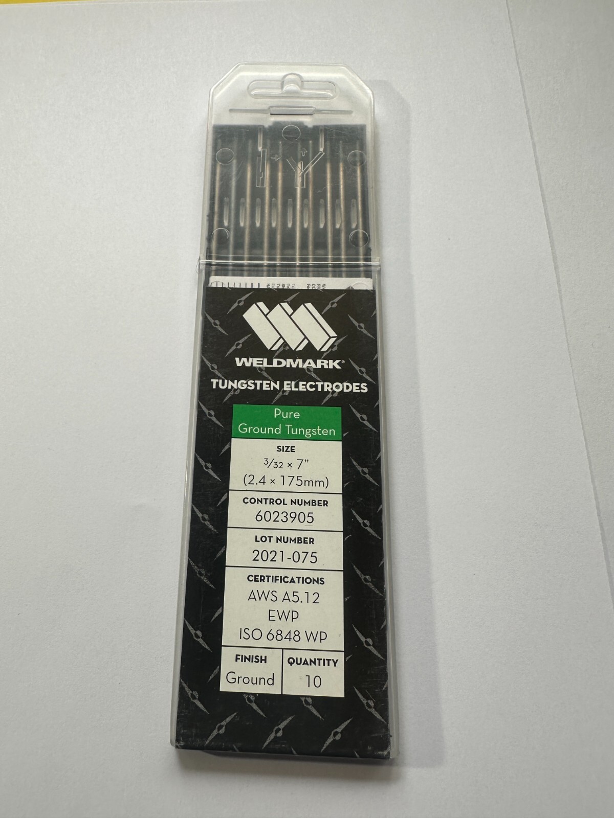 Weldmark WM417332 Pure Ground Tungsten Electrodes 3/32″x 7″ (Pack of 10pcs) New
