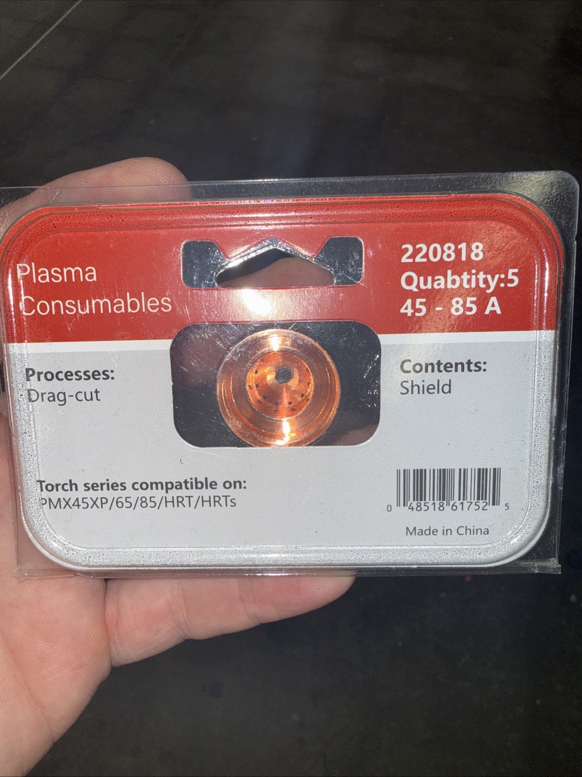 Plasma Consumables 220818 Drag-cut Shield 45 – 85 A for PMX45XP/65/85/HRT/HRTs