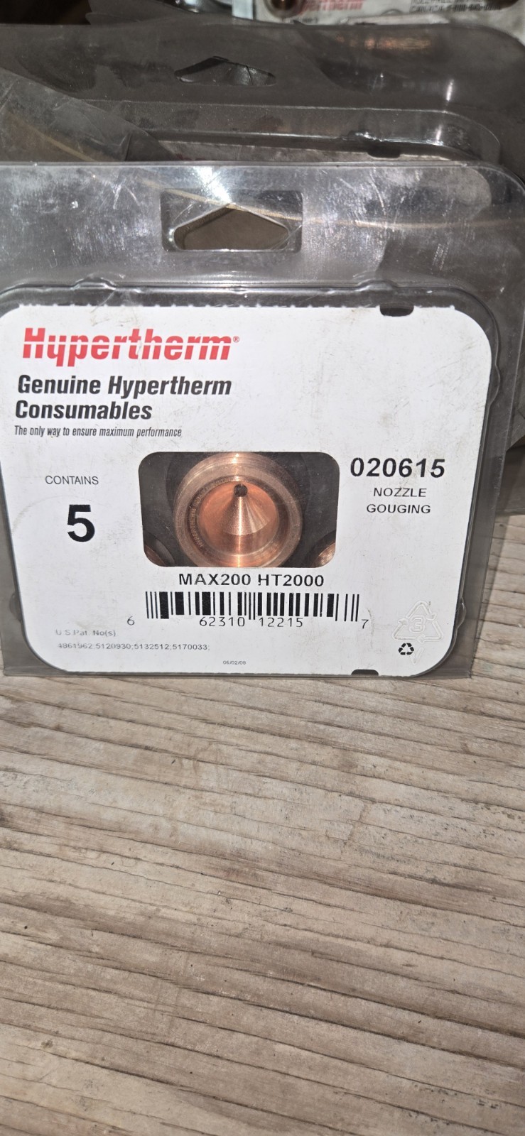 Hypertherm 020615 5 Pack Gouging Nozzles for Max200 Plasma Cutters