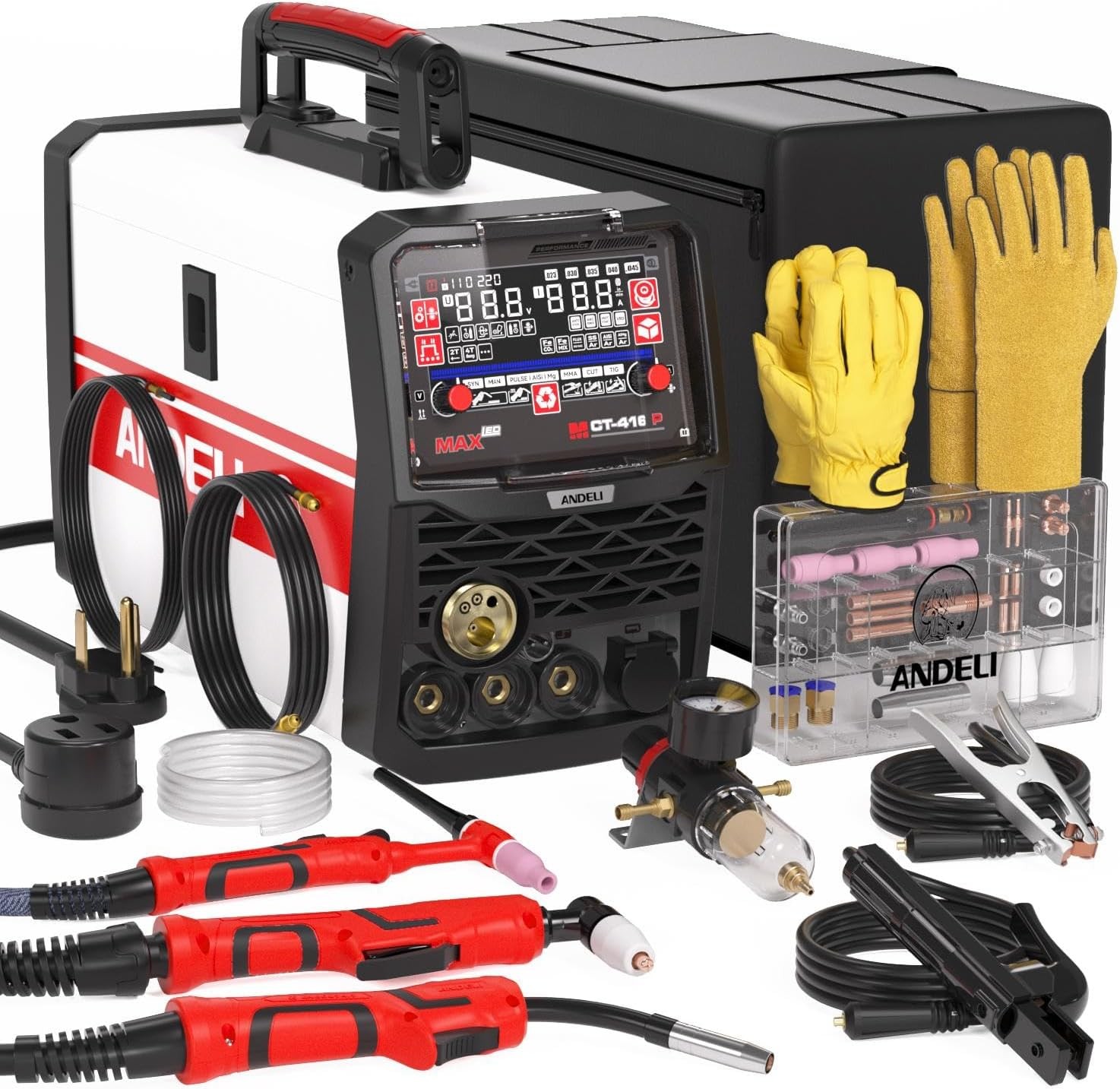 6-in-1 Pulse MIG/TIG/Stick Plasma Welder Combo