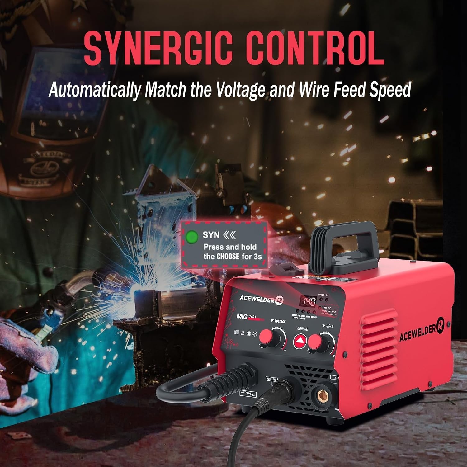 3 IN 1 Welder 140A Gasless Flux MIG/Lift Tig/Stick Welding Machine 110V Inverter