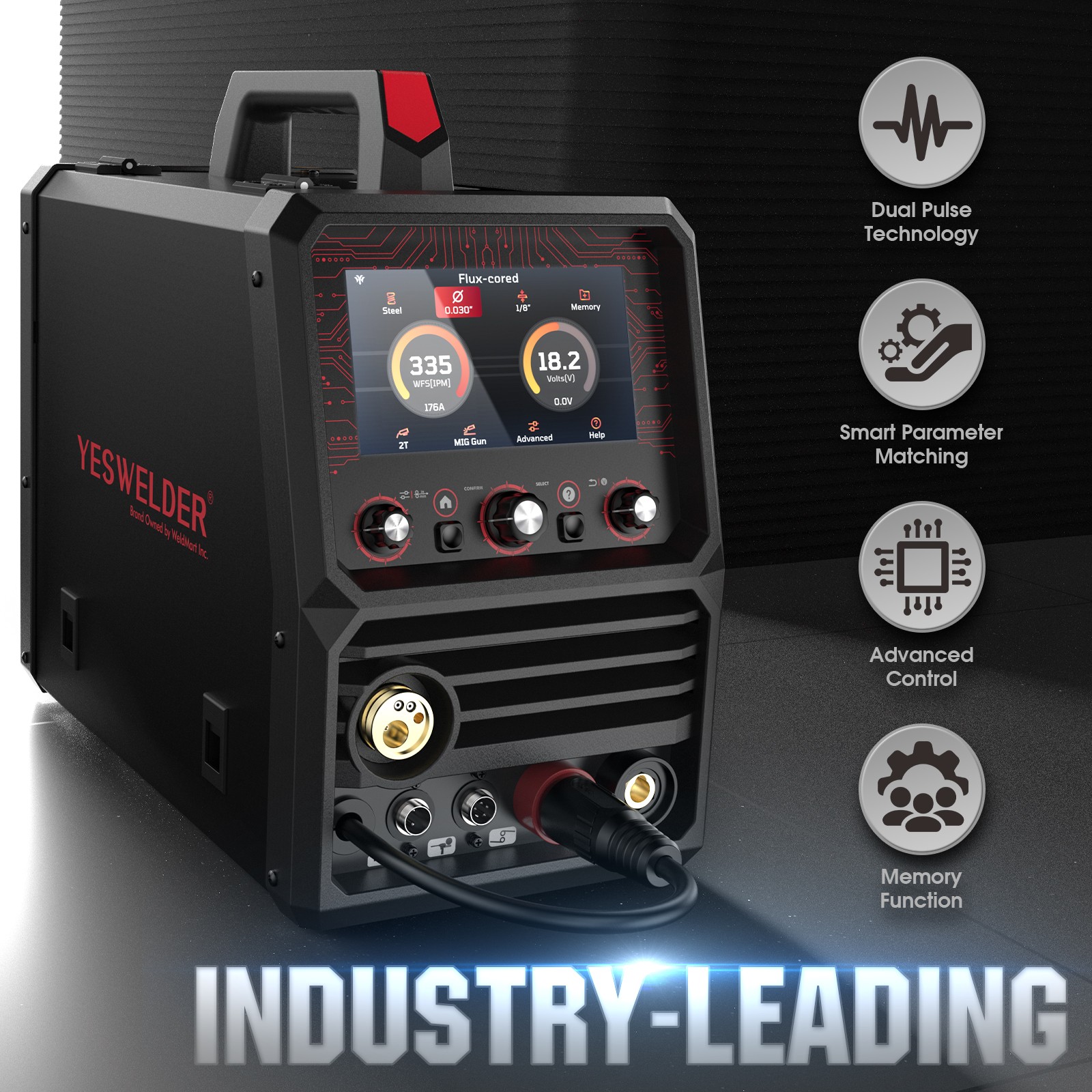Dual Pulse MIG Welder 7″ LCD, 120/240V 6-in-1 Multiprocess, Spool Gun Compatible