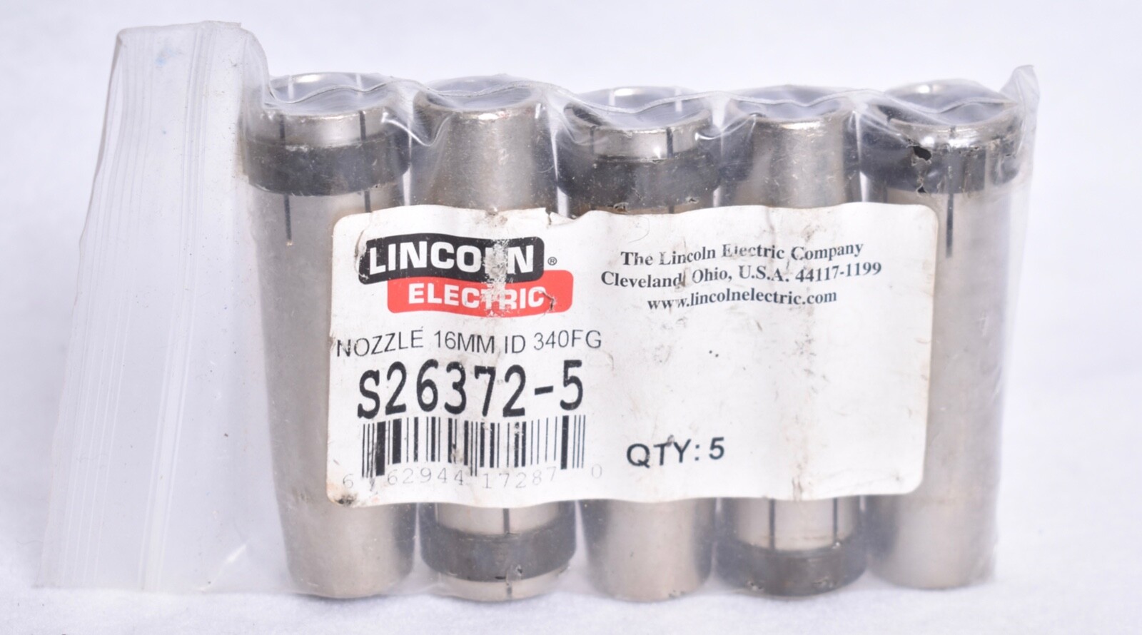 5 Count Lincoln Electric .030″ – .045″ Cylindrical Nozzles for X-Tractor S26372
