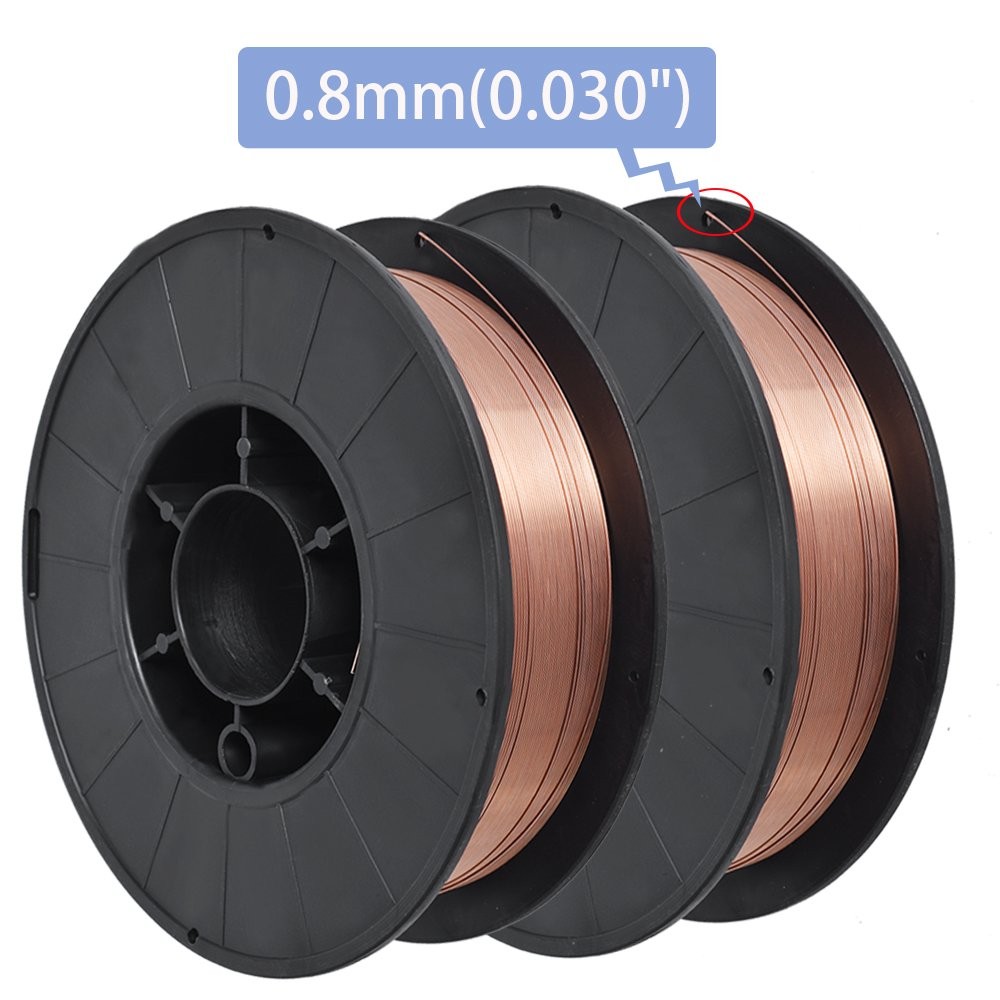 2 Piece ER70S-6 0.030″ 0.8mm Premium Steel MIG Welding Wire 11-lb Roll New