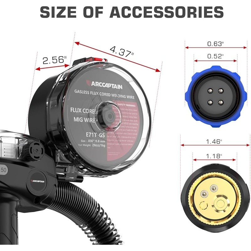 Spool Gun MIG Welding Cable Transparent Cover Durable Trigger Aluminum