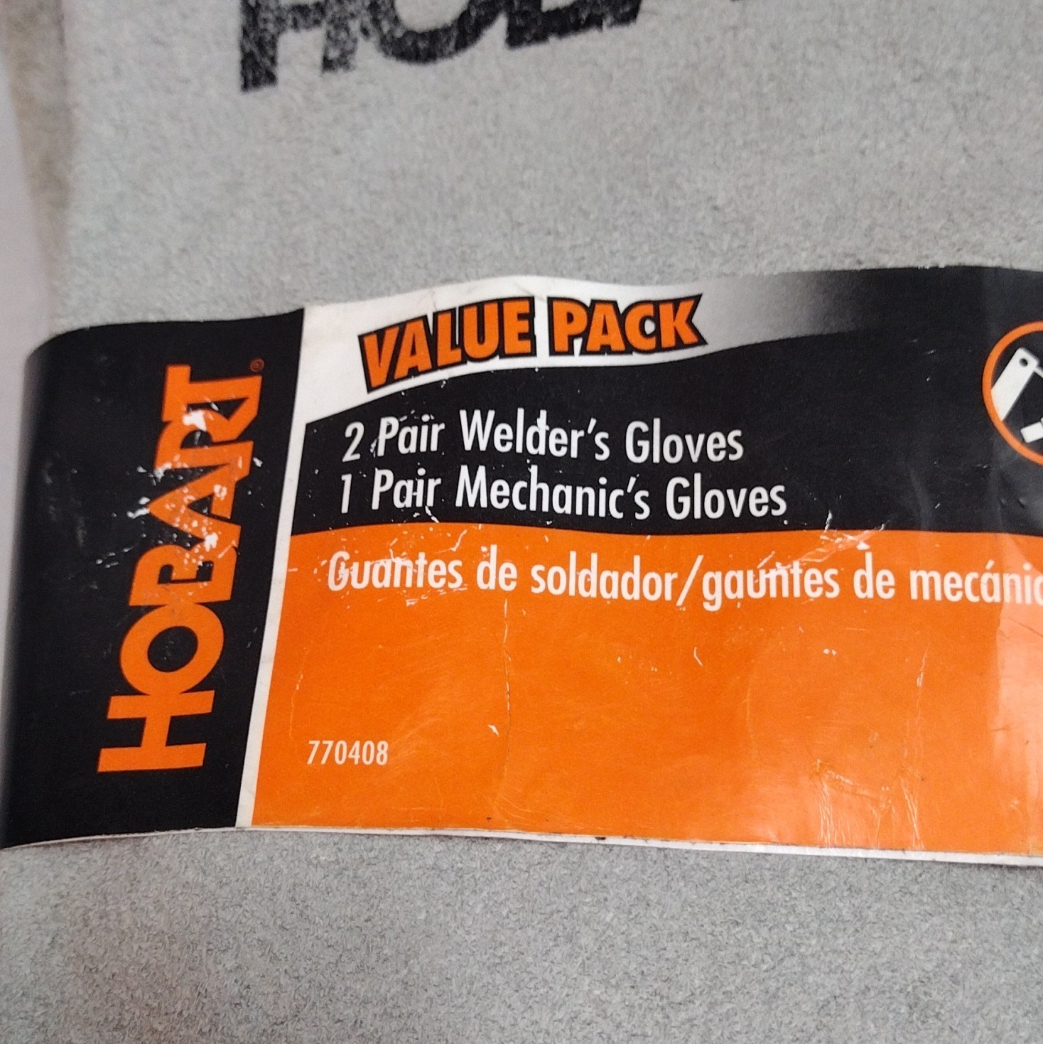 Hobart Leather Welding Gloves Value Pack Gray Gauntlet Cuff L 770408 2Pair