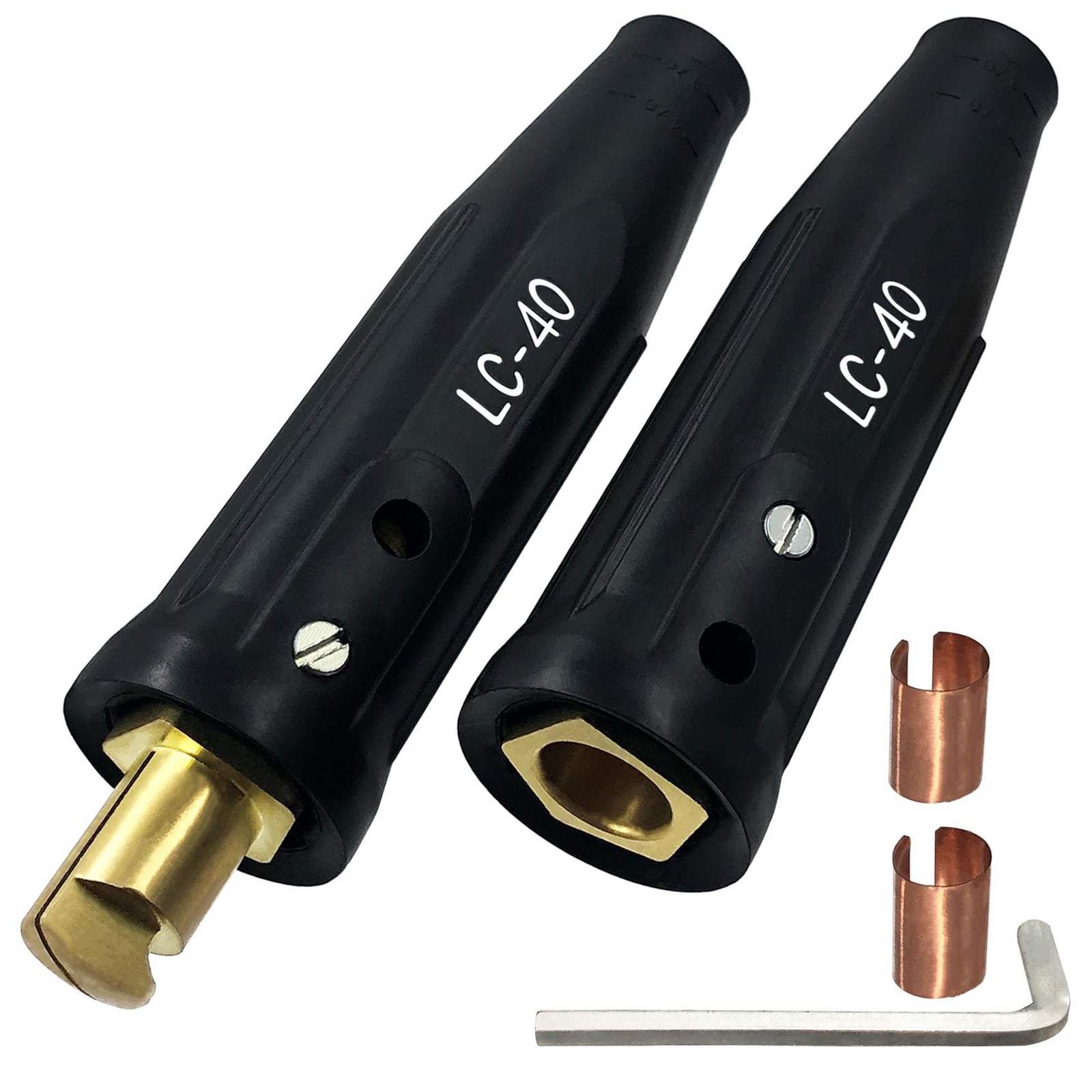 Welding Cable Quick Connector Set Black Male Female 1/0-2/0 350A