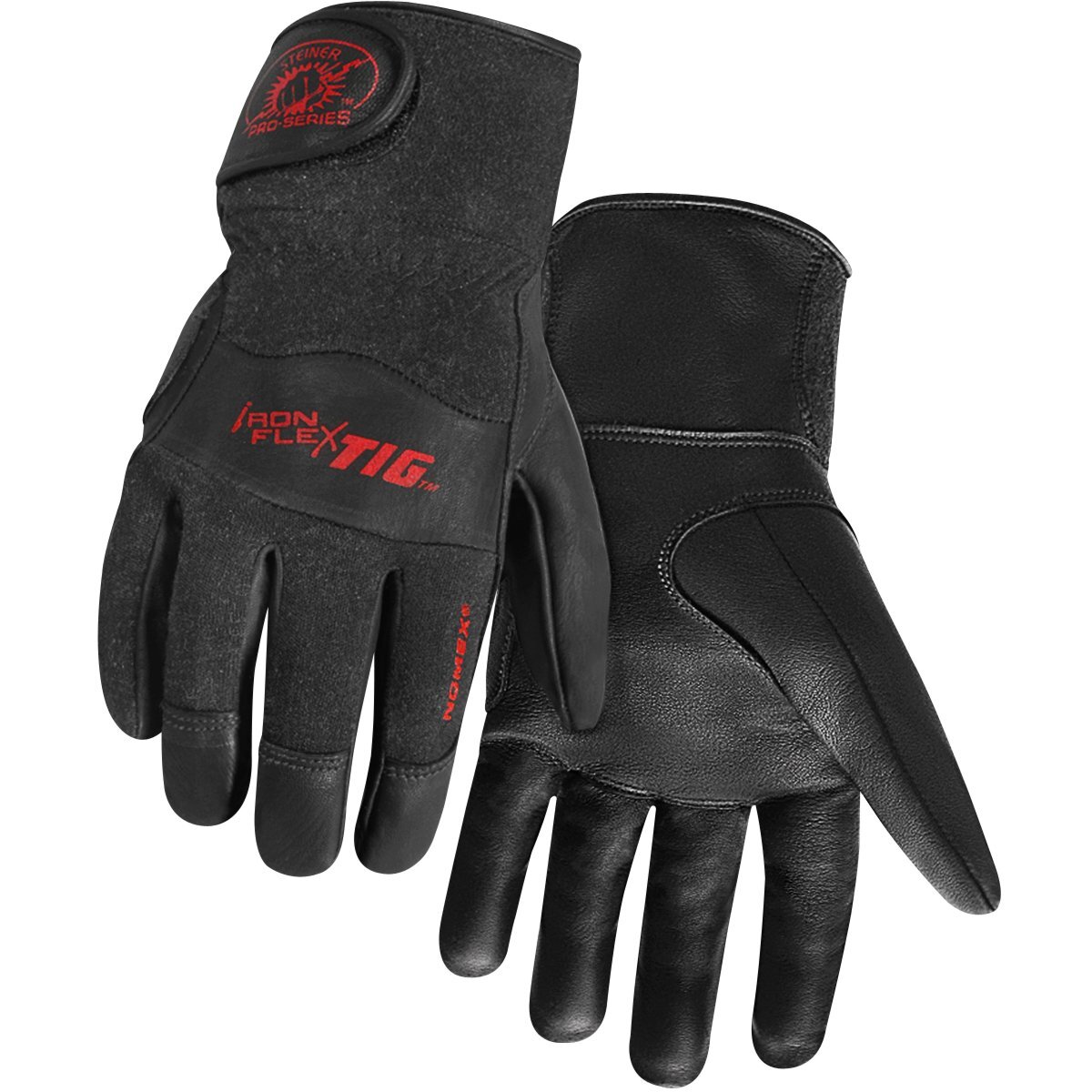 Steiner 0260-X SPS Ironflex TIG Gloves Black Grain Kidskin Nomex Back Cuff Extra