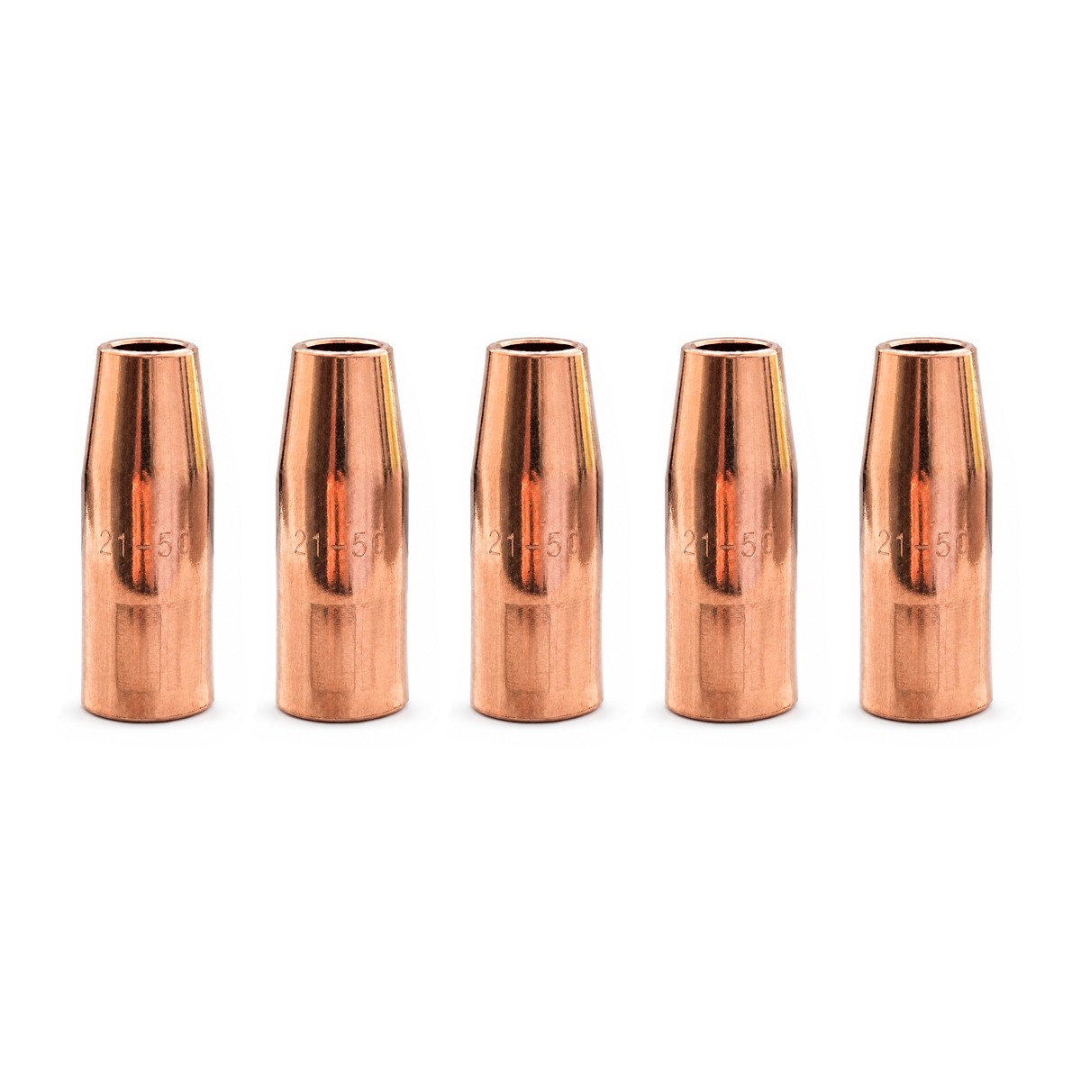 5Pcs 21-50 MIG Welding Gun Gas Nozzle Fits Tweco Classic No.1 1/2in Bore Torch