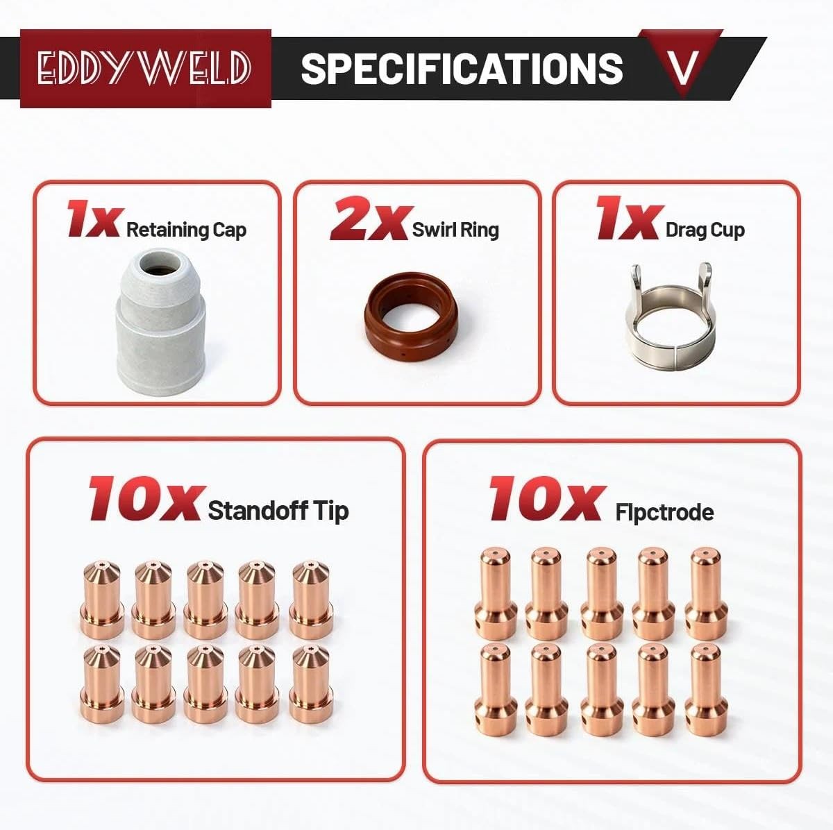 24PK Electrode Nozzle Swirl Ring Retaining For Lincoln Tomahawk 1000 LC65 torch